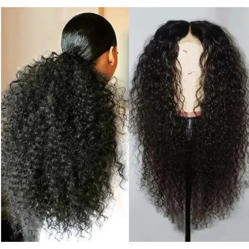 Curly Essence African Wig – Kinky Curly Silk Fiber Hair-Safe, for Natural-Look Volume & Frizz-Free Style