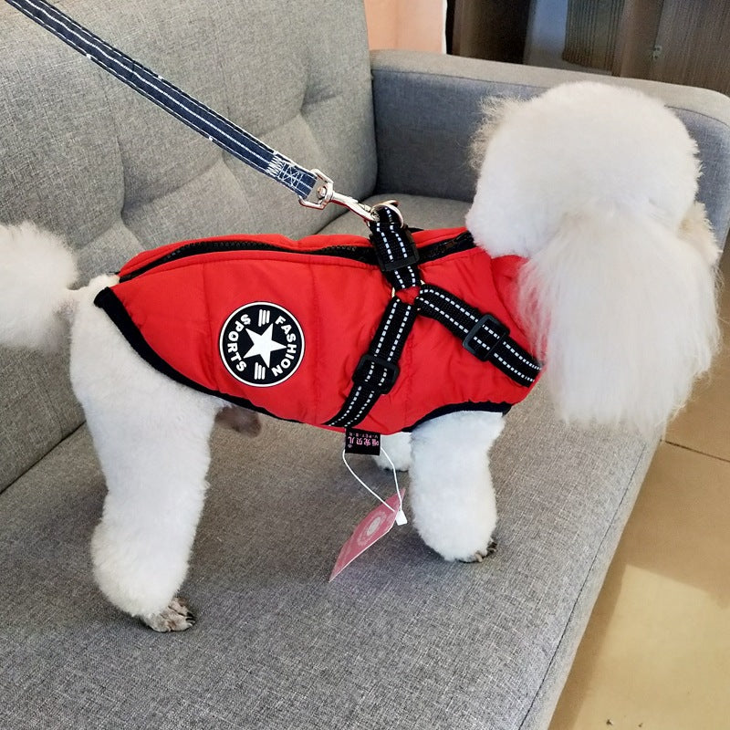 Waterproof Dog Clothes Winter Dog Coat With Harness Warm Pet Clothing Big Dog Jacket Chihuahua Labrador Coat Costume - Uniq Niche