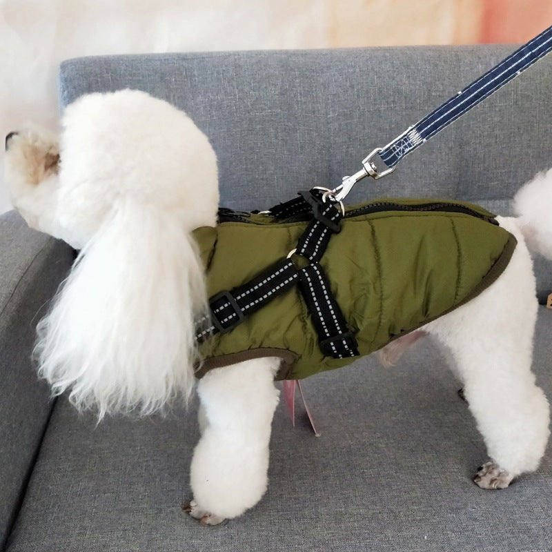 Waterproof Dog Clothes Winter Dog Coat With Harness Warm Pet Clothing Big Dog Jacket Chihuahua Labrador Coat Costume - Uniq Niche
