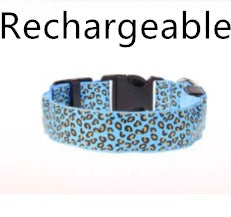 LED Dog Collar Safety Adjustable Nylon Leopard Pet Collar - Uniq Niche