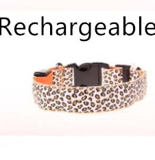 LED Dog Collar Safety Adjustable Nylon Leopard Pet Collar - Uniq Niche