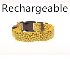 LED Dog Collar Safety Adjustable Nylon Leopard Pet Collar - Uniq Niche