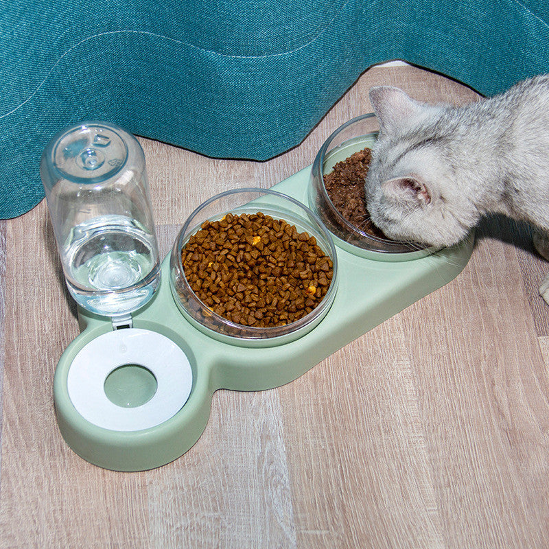 Pet Cat Bowl Automatic Feeder Dog Cat Food Bowl With Water Fountain Double Bowl Drinking Raised Stand - Uniq Niche