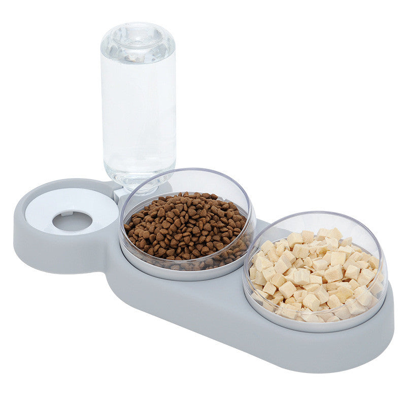 Pet Cat Bowl Automatic Feeder Dog Cat Food Bowl With Water Fountain Double Bowl Drinking Raised Stand - Uniq Niche