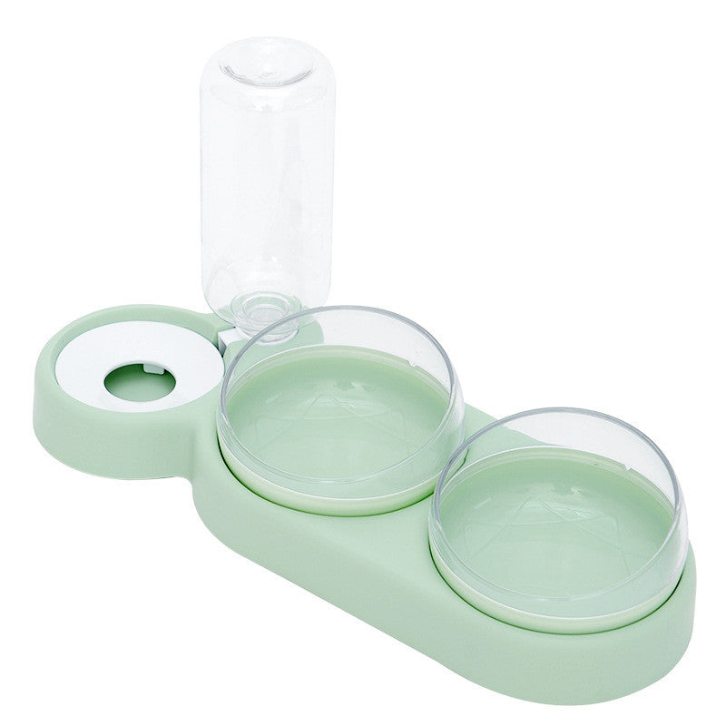 Pet Cat Bowl Automatic Feeder Dog Cat Food Bowl With Water Fountain Double Bowl Drinking Raised Stand - Uniq Niche