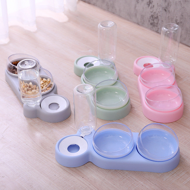 Pet Cat Bowl Automatic Feeder Dog Cat Food Bowl With Water Fountain Double Bowl Drinking Raised Stand - Uniq Niche