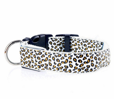 LED Dog Collar Safety Adjustable Nylon Leopard Pet Collar - Uniq Niche