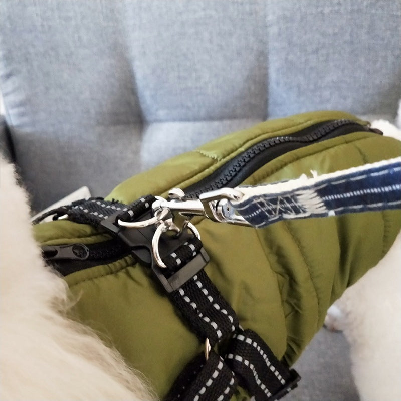 Waterproof Dog Clothes Winter Dog Coat With Harness Warm Pet Clothing Big Dog Jacket Chihuahua Labrador Coat Costume - Uniq Niche