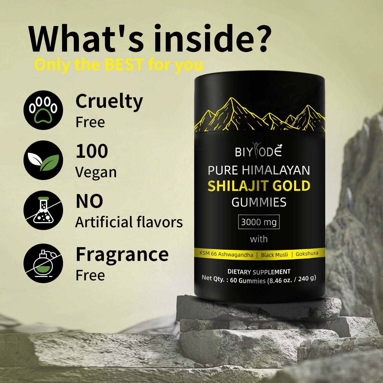 Hot Sale Gold Shilajit Gummies Bottle Package - Uniq Niche