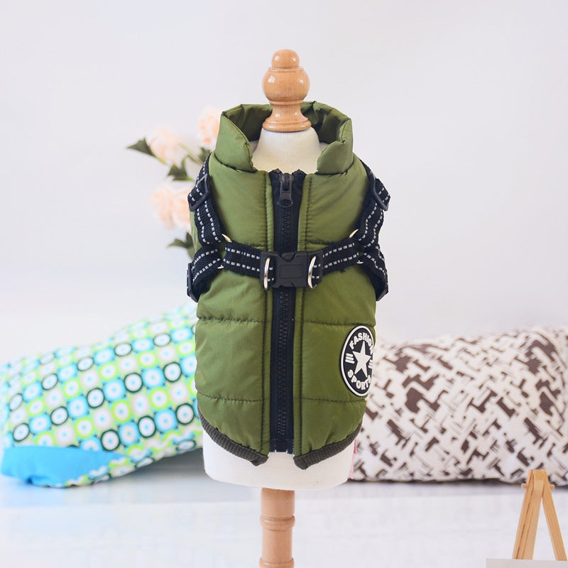 Waterproof Dog Clothes Winter Dog Coat With Harness Warm Pet Clothing Big Dog Jacket Chihuahua Labrador Coat Costume - Uniq Niche