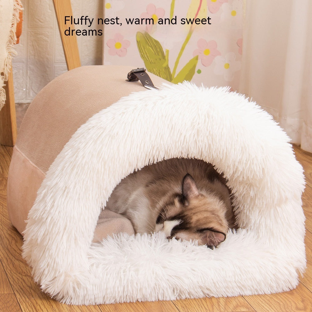 New Splice Portable Pet Nest Portable Autumn And Winter Warm Dog Nest Moisture-proof Long Fur Cat Nest Cross Border Pet Nest - Uniq Niche