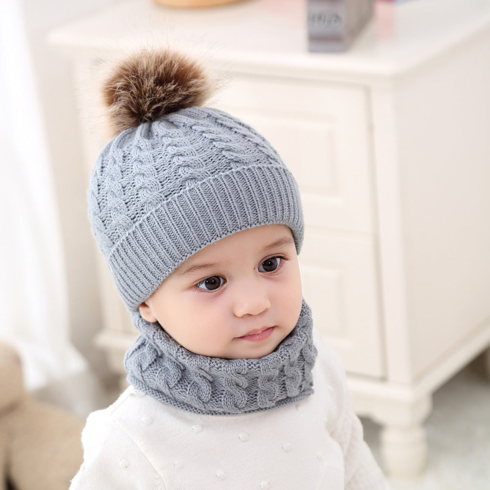 Baby Warm Woolen Cap Toddler Hat Baby Girls Boys Winter Warm Knitted Wool - Uniq Niche