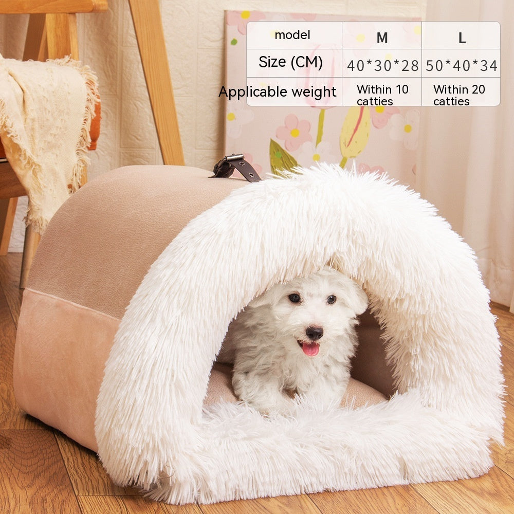 New Splice Portable Pet Nest Portable Autumn And Winter Warm Dog Nest Moisture-proof Long Fur Cat Nest Cross Border Pet Nest - Uniq Niche