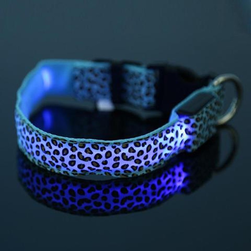 LED Dog Collar Safety Adjustable Nylon Leopard Pet Collar - Uniq Niche