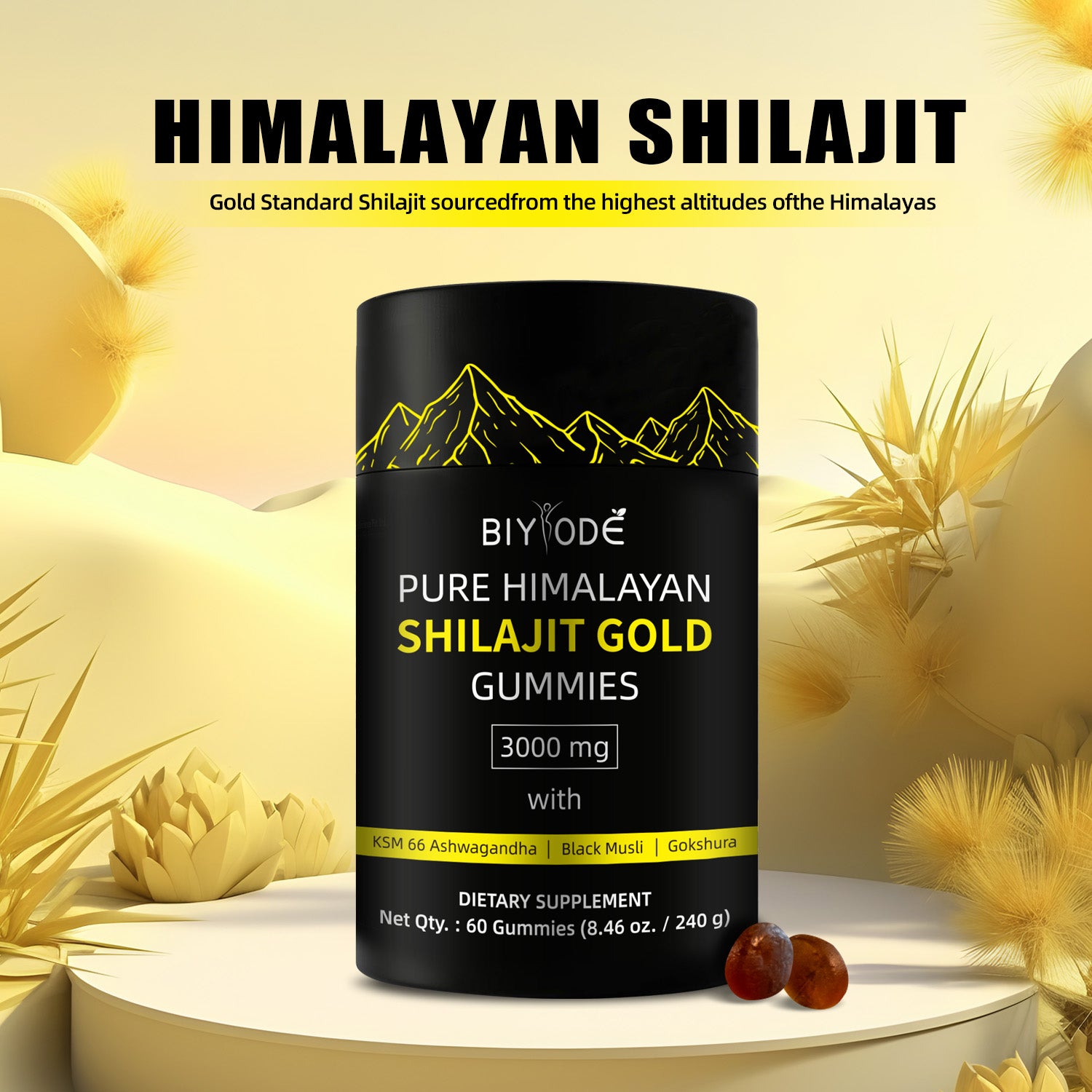 Hot Sale Gold Shilajit Gummies Bottle Package - Uniq Niche