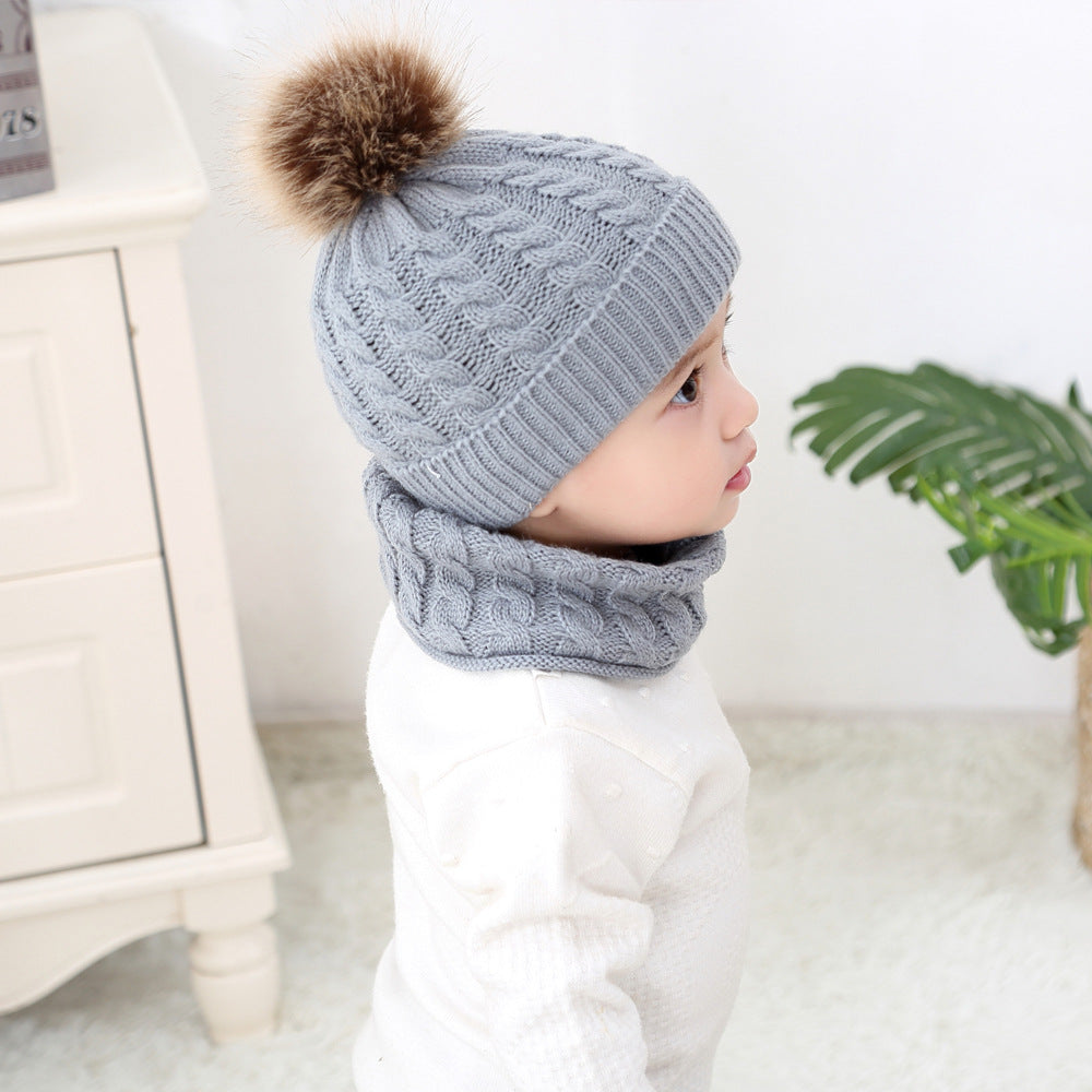 Baby Warm Woolen Cap Toddler Hat Baby Girls Boys Winter Warm Knitted Wool - Uniq Niche