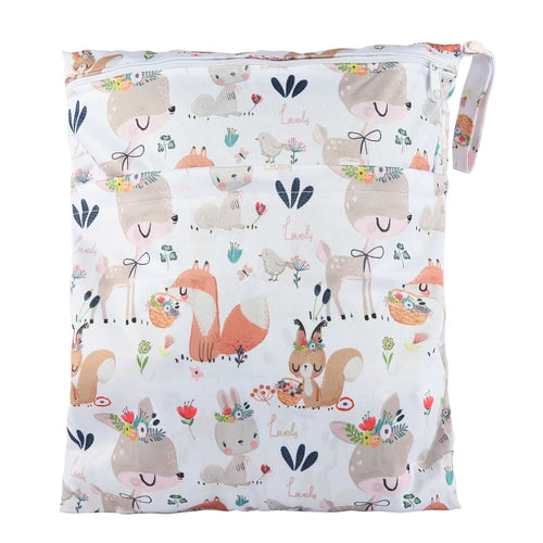 [Sigzagor]Wet Dry Bag With Two Zippered For Baby Diapers Nappies