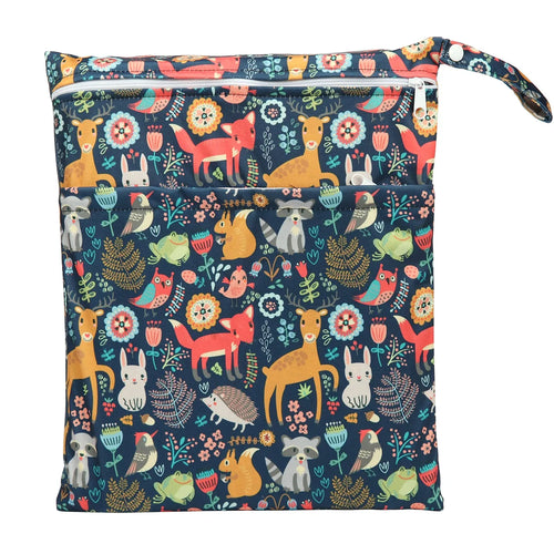 [Sigzagor]Wet Dry Bag With Two Zippered For Baby Diapers Nappies