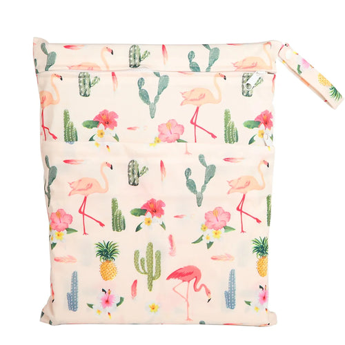 [Sigzagor]Wet Dry Bag With Two Zippered For Baby Diapers Nappies