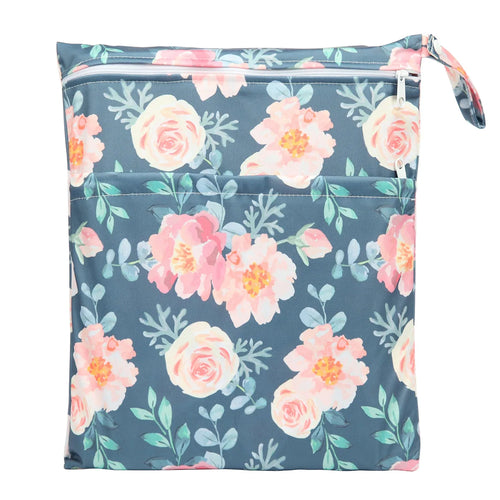 [Sigzagor]Wet Dry Bag With Two Zippered For Baby Diapers Nappies