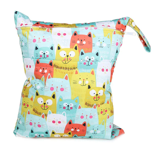 [Sigzagor]Wet Dry Bag With Two Zippered For Baby Diapers Nappies