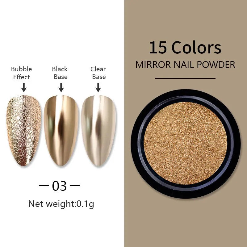 Metallic Mirror Nail Art Pigment Powder - Uniq Niche