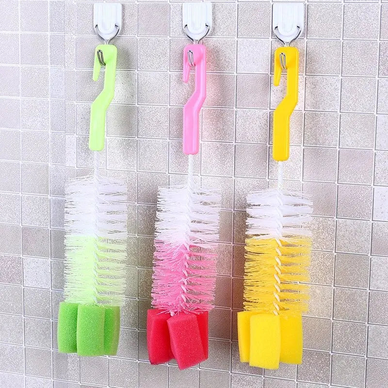Baby Bottle Brush Multi-Purpose Long Handle Fine Hair Sponge Cleaning - Uniq Niche