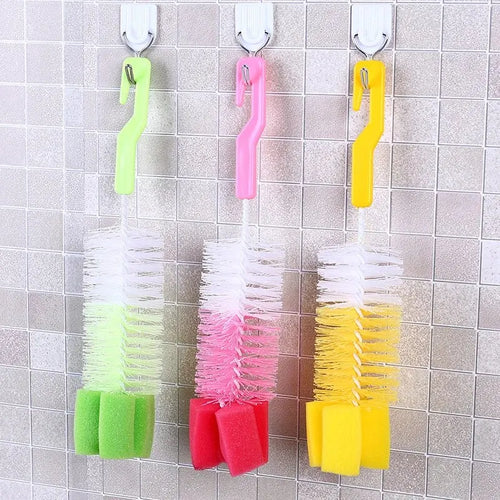 Baby Bottle Brush Multi-Purpose Long Handle Fine Hair Sponge Cleaning - Uniq Niche