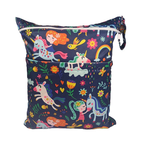 [Sigzagor]Wet Dry Bag With Two Zippered For Baby Diapers Nappies