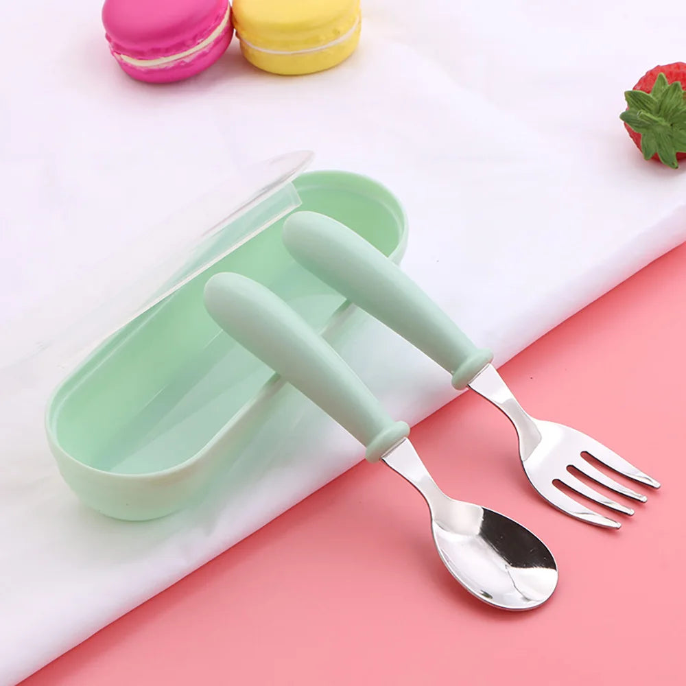 Baby two-piece gadget Tableware set Children's tableware Stainless - Uniq Niche