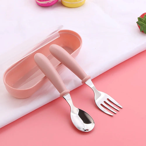 Baby two-piece gadget Tableware set Children's tableware Stainless - Uniq Niche