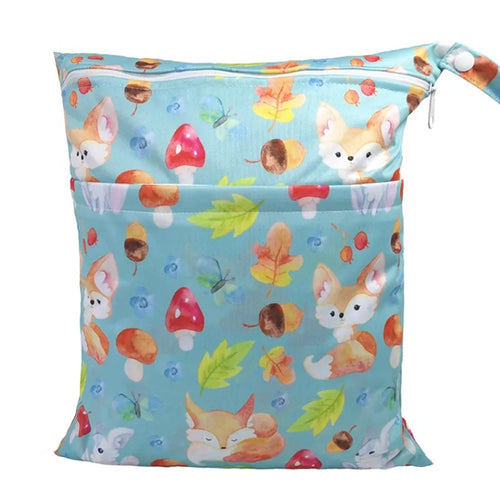 [Sigzagor]Wet Dry Bag With Two Zippered For Baby Diapers Nappies