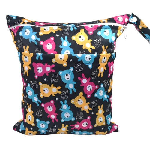 [Sigzagor]Wet Dry Bag With Two Zippered For Baby Diapers Nappies