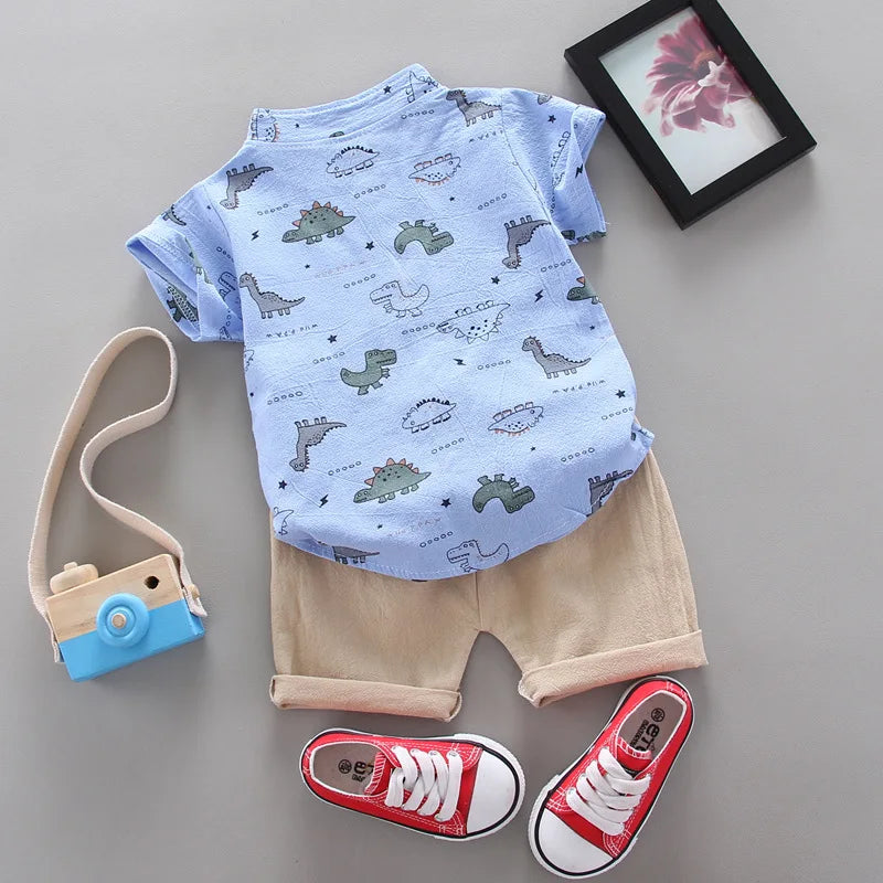New Summer Baby Boys Clothes Suit Children Fashion Cartoon Shirt - Uniq Niche