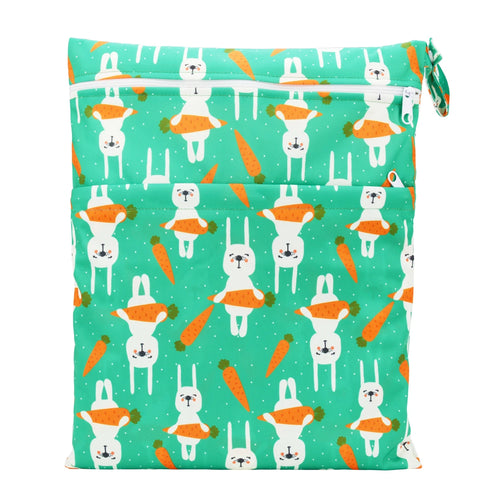 [Sigzagor]Wet Dry Bag With Two Zippered For Baby Diapers Nappies