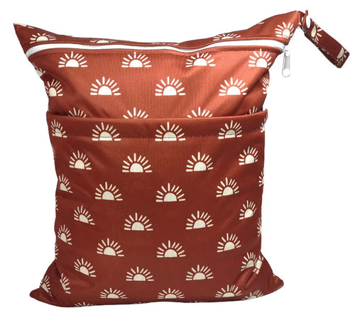 [Sigzagor]Wet Dry Bag With Two Zippered For Baby Diapers Nappies