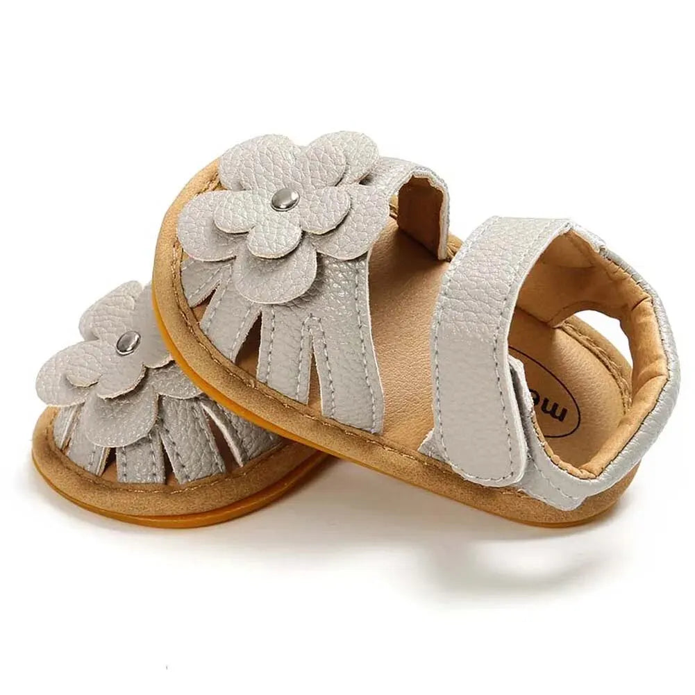 Infant Baby Girls Beach Sandals Flats and Soft Sole Non-slip Flower - Uniq Niche