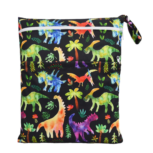 [Sigzagor]Wet Dry Bag With Two Zippered For Baby Diapers Nappies