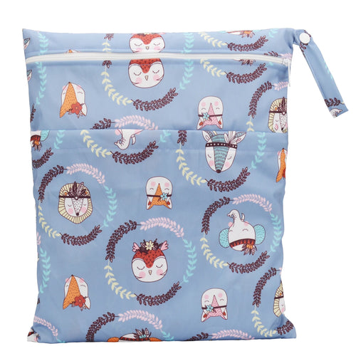 [Sigzagor]Wet Dry Bag With Two Zippered For Baby Diapers Nappies