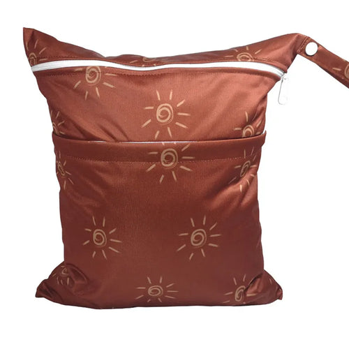 [Sigzagor]Wet Dry Bag With Two Zippered For Baby Diapers Nappies