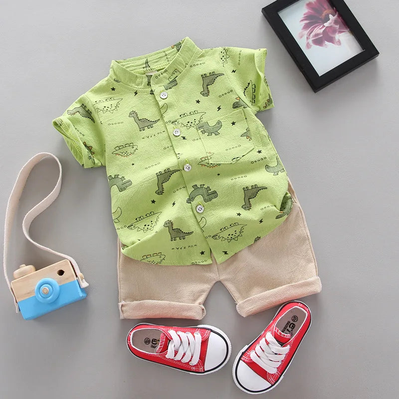 New Summer Baby Boys Clothes Suit Children Fashion Cartoon Shirt - Uniq Niche