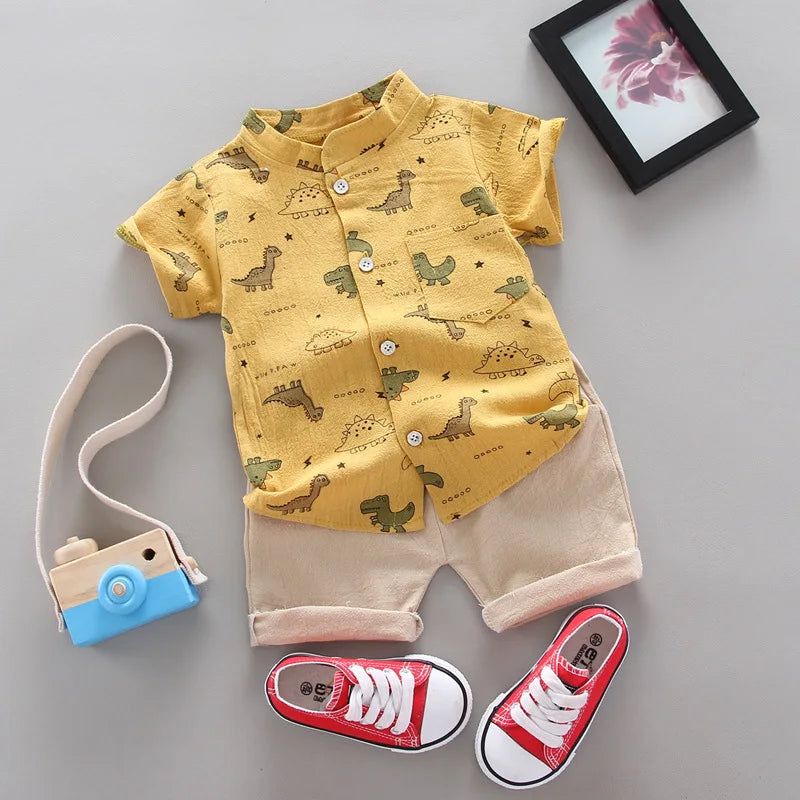 New Summer Baby Boys Clothes Suit Children Fashion Cartoon Shirt - Uniq Niche