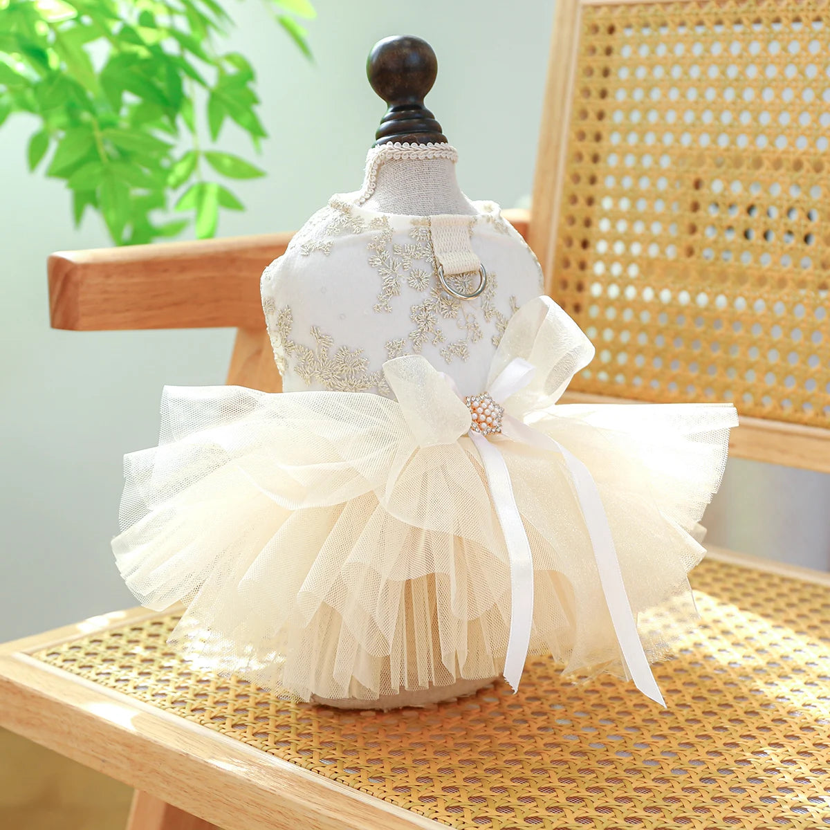 Pet Wedding Dress: Breathable White Princess Dress with Pulling Cord Button for Small to Medium Dogs - Uniq Niche