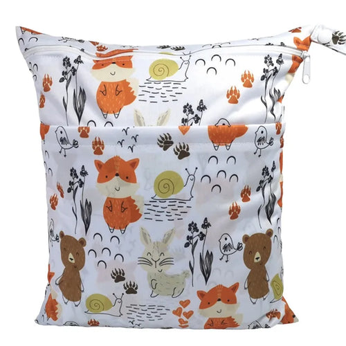 [Sigzagor]Wet Dry Bag With Two Zippered For Baby Diapers Nappies