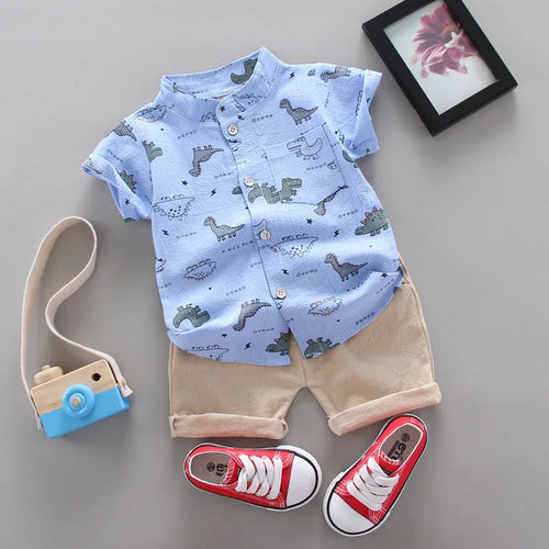 New Summer Baby Boys Clothes Suit Children Fashion Cartoon Shirt - Uniq Niche