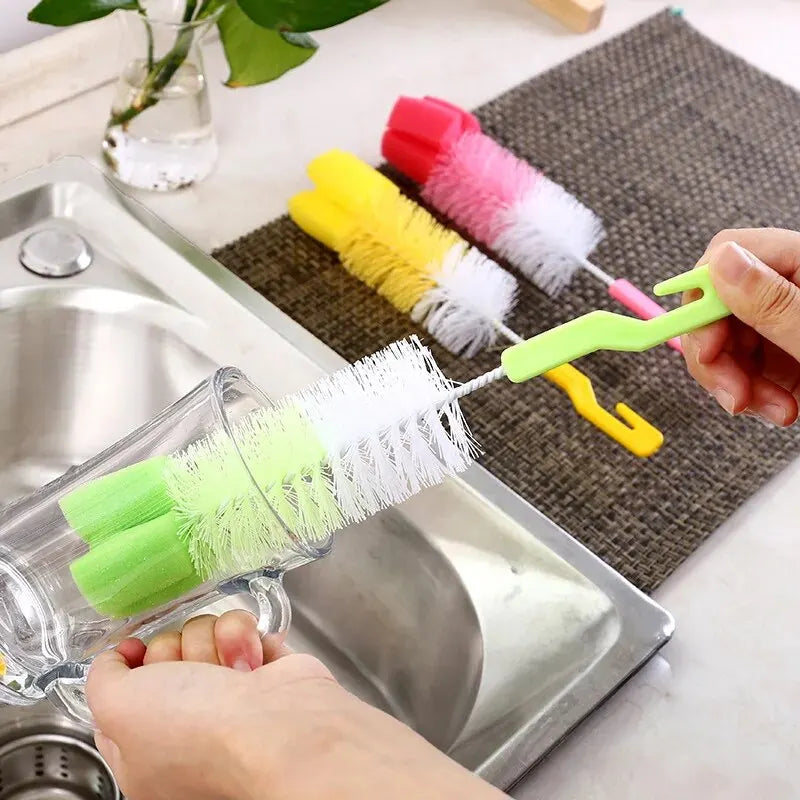 Baby Bottle Brush Multi-Purpose Long Handle Fine Hair Sponge Cleaning - Uniq Niche