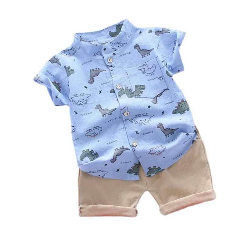 New Summer Baby Boys Clothes Suit Children Fashion Cartoon Shirt - Uniq Niche