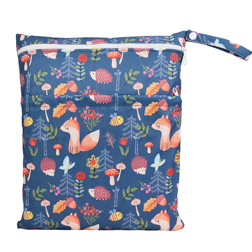 [Sigzagor]Wet Dry Bag With Two Zippered For Baby Diapers Nappies