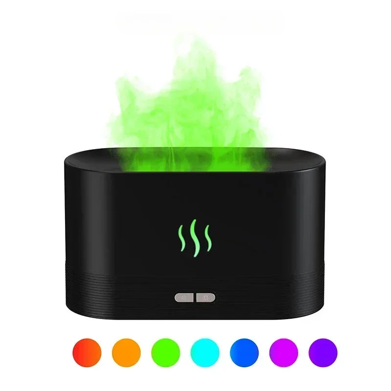 JJTHNCR Aromatherapy machine air humidifier ultrasonic cold mist machine atomizer LED essential oil flame lamp diffuser set - Uniq Niche