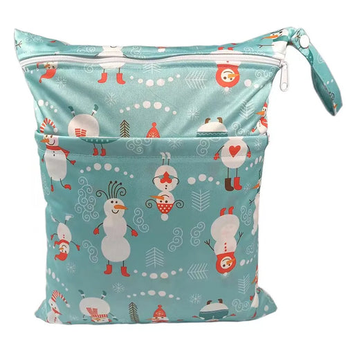 [Sigzagor]Wet Dry Bag With Two Zippered For Baby Diapers Nappies